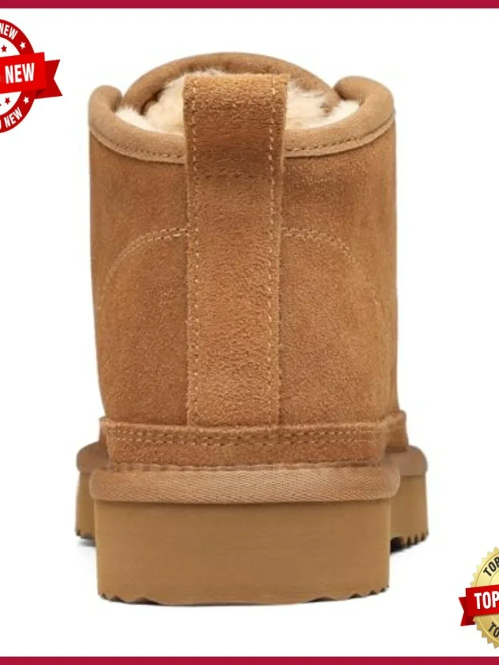 Genuine Suede Fur Lined Ankle Boots Lace Up Warm Winter Snow Booties